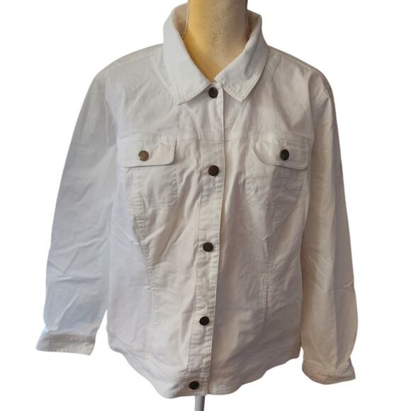 TOG Shop White Light Weight Button Down Shacket Plus Size 1X - Picture 1 of 6